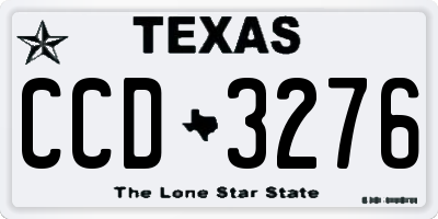 TX license plate CCD3276