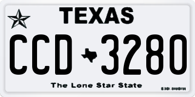 TX license plate CCD3280