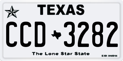TX license plate CCD3282