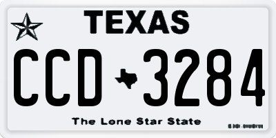 TX license plate CCD3284