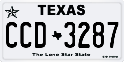TX license plate CCD3287