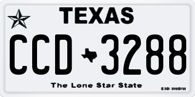 TX license plate CCD3288