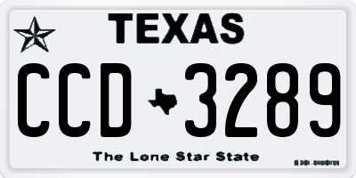 TX license plate CCD3289