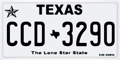 TX license plate CCD3290