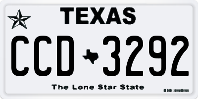 TX license plate CCD3292