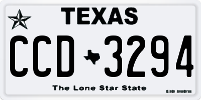 TX license plate CCD3294