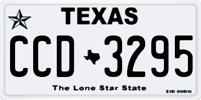 TX license plate CCD3295