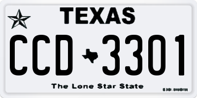 TX license plate CCD3301