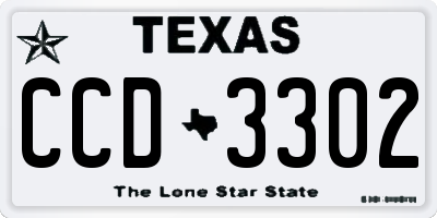 TX license plate CCD3302