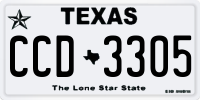 TX license plate CCD3305