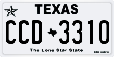 TX license plate CCD3310