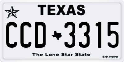 TX license plate CCD3315