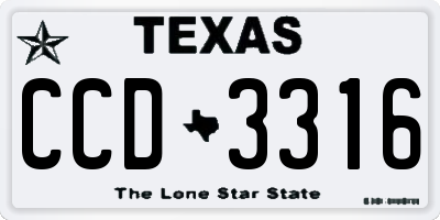 TX license plate CCD3316