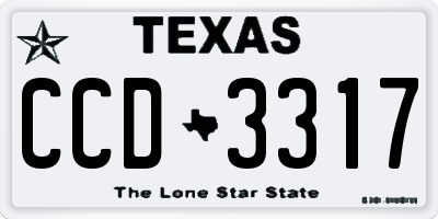 TX license plate CCD3317