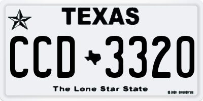 TX license plate CCD3320