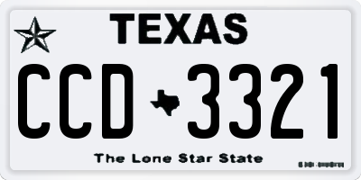 TX license plate CCD3321