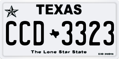 TX license plate CCD3323