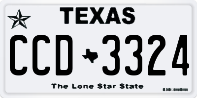 TX license plate CCD3324