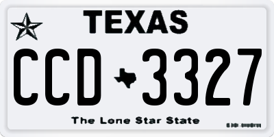 TX license plate CCD3327
