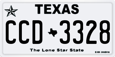 TX license plate CCD3328