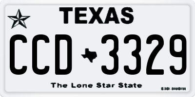 TX license plate CCD3329