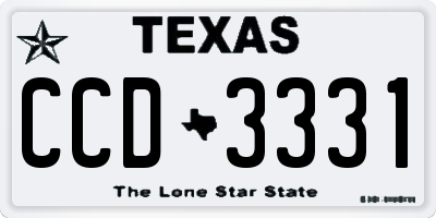 TX license plate CCD3331