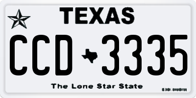 TX license plate CCD3335