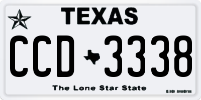 TX license plate CCD3338