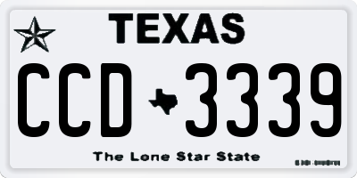 TX license plate CCD3339