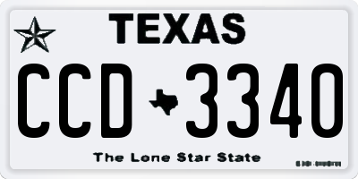 TX license plate CCD3340