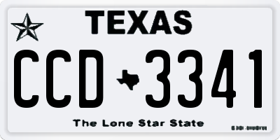 TX license plate CCD3341