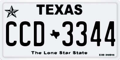 TX license plate CCD3344