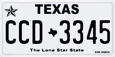 TX license plate CCD3345