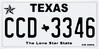 TX license plate CCD3346