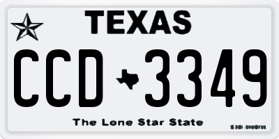 TX license plate CCD3349