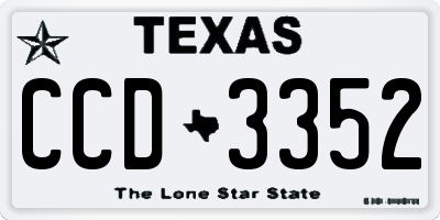 TX license plate CCD3352