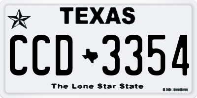 TX license plate CCD3354