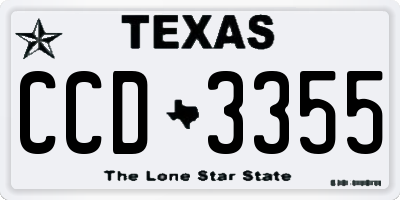 TX license plate CCD3355