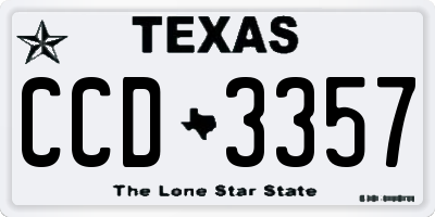 TX license plate CCD3357