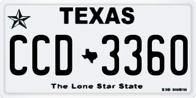 TX license plate CCD3360