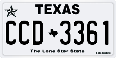 TX license plate CCD3361