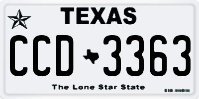 TX license plate CCD3363