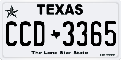 TX license plate CCD3365