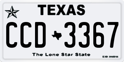 TX license plate CCD3367