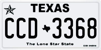 TX license plate CCD3368