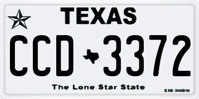 TX license plate CCD3372