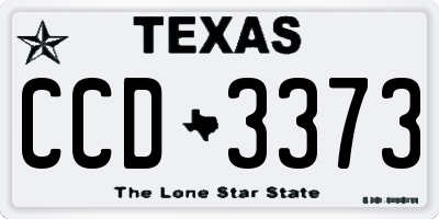 TX license plate CCD3373