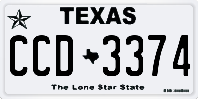 TX license plate CCD3374