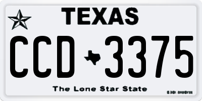 TX license plate CCD3375