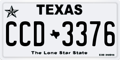 TX license plate CCD3376